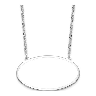 Sterling Silver Large Oval Photo Necklace – view 4