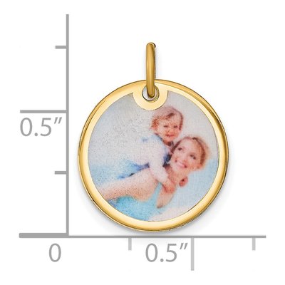 Gold-Plated Sterling Silver Personalized Small Photo Disc Charm – view 4