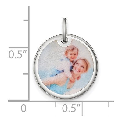 Sterling Silver Small Personalized Photo Disc Charm – view 2