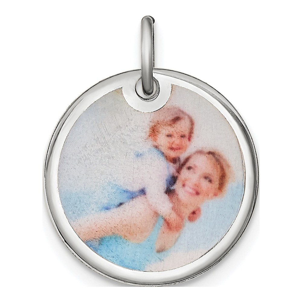 Sterling Silver Small Personalized Photo Disc Charm