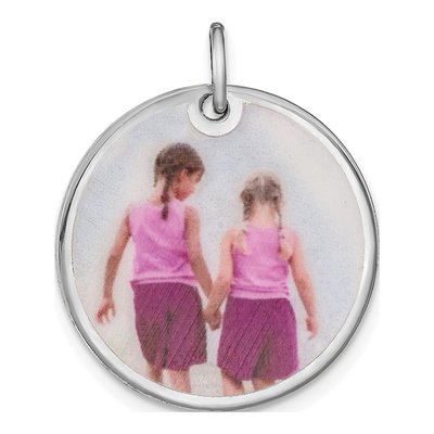 Sterling Silver Medium Photo Disc Charm