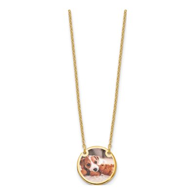 Gold-Plated Sterling Silver Personalized Photo Disc Necklace – view 2