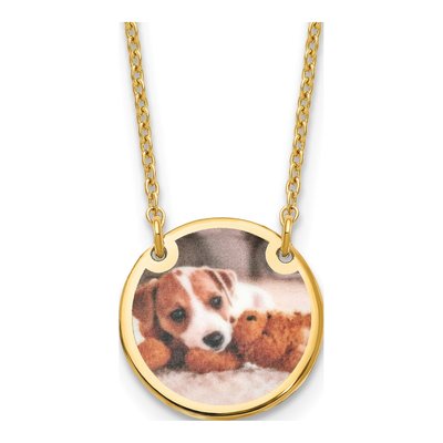 Gold-Plated Sterling Silver Personalized Photo Disc Necklace