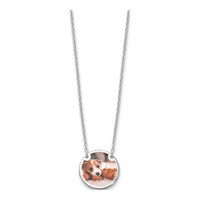 Sterling Silver Personalized Photo Disc Necklace – view 2