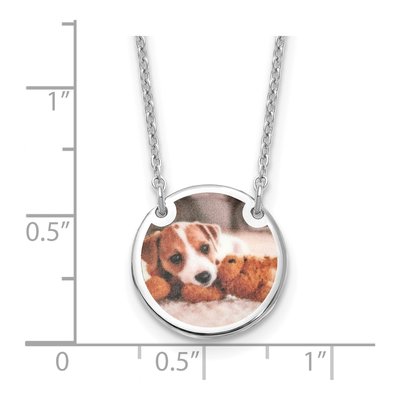 Sterling Silver Personalized Photo Disc Necklace – view 3