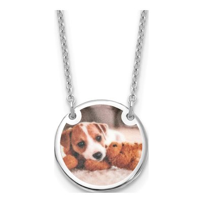 Sterling Silver Personalized Photo Disc Necklace