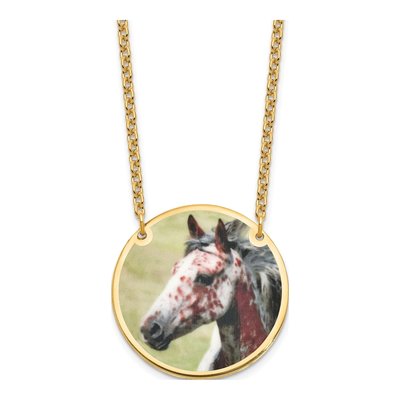 Gold-Plated Sterling Silver Personalized Photo Disc Necklace