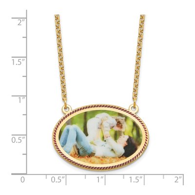 Gold-Plated Sterling Silver Personalized Oval Photo Pendant Necklace – view 3