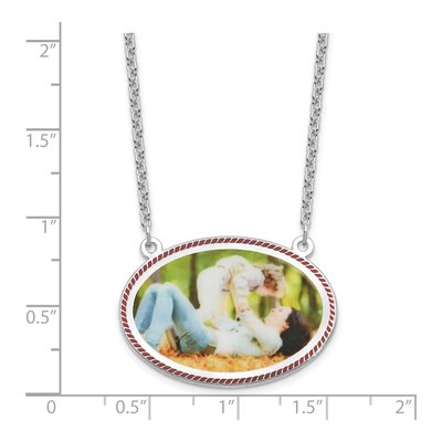 Sterling Silver Personalized Oval Photo Necklace – view 3