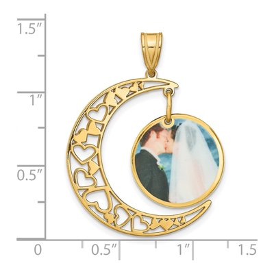 Gold-Plated Sterling Silver Personalized Moon Photo Pendant – view 4