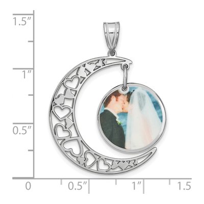 Sterling Silver Personalized Moon Photo Pendant – view 3