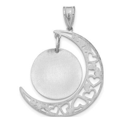 Sterling Silver Personalized Moon Photo Pendant – view 4