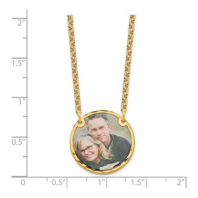 Gold-Plated Sterling Silver Diamond-Cut Picture Disc Pendant Necklace – view 3