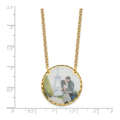 Gold-Plated Sterling Silver Personalized Picture Disc Pendant Necklace – view 3