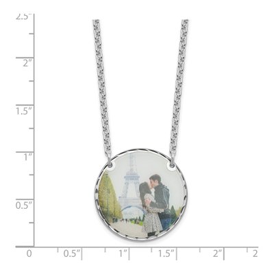 Sterling Silver Personalized Photo Disc Pendant Necklace – view 3