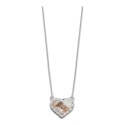 Sterling Silver Small Heart Photo Necklace – view 2