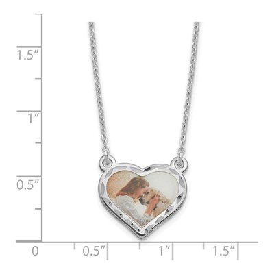 Sterling Silver Small Heart Photo Necklace – view 3