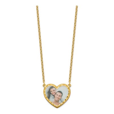 Gold-Plated Sterling Silver Personalized Heart Photo Necklace – view 2