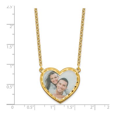 Gold-Plated Sterling Silver Personalized Heart Photo Necklace – view 3