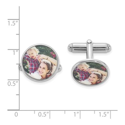 Men's Sterling Silver Photo Cuff Link – view 2
