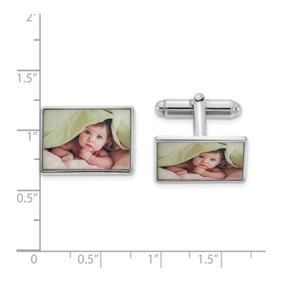 Men's Sterling Silver Photo Cuff Links – view 2