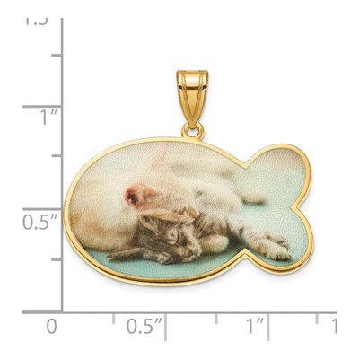 Gold-Plated Sterling Silver Personalized Fish Photo Pendant – view 3