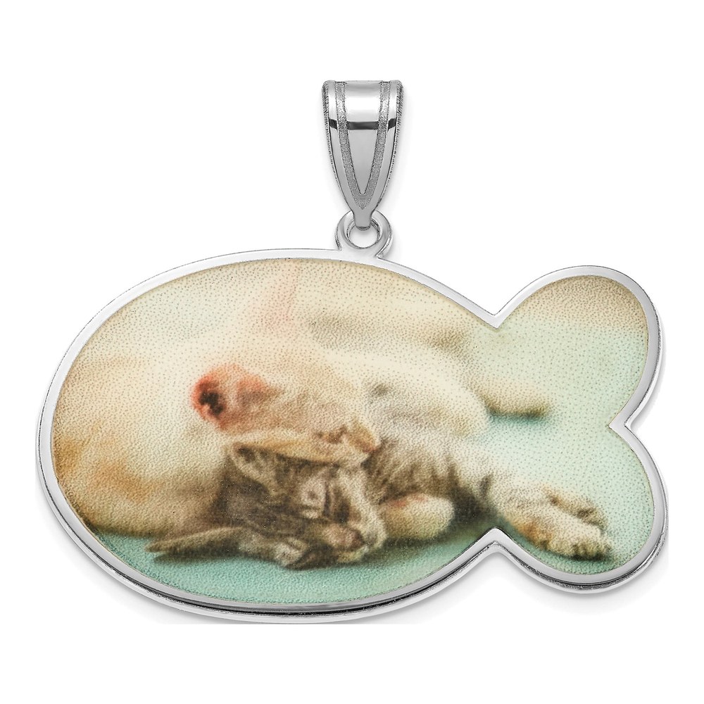 Sterling Silver Fish Photo Pendant
