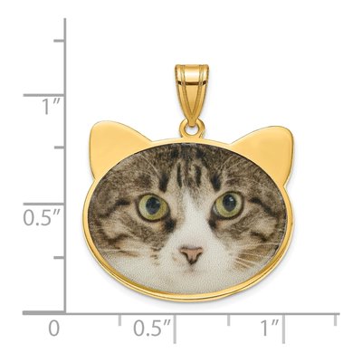Gold-Plated Sterling Silver Personalized Animal Ears Photo Pendant – view 3