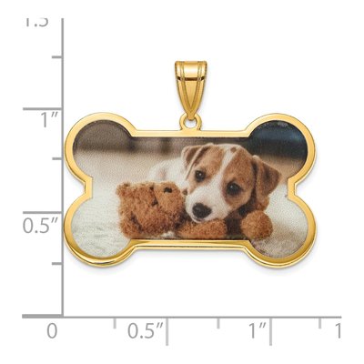Gold-Plated Sterling Silver Personalized Dog Bone Photo Pendant – view 3