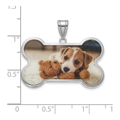 Sterling Silver Dog Bone Photo Pendant – view 3