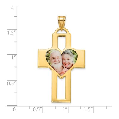 Gold-Plated Sterling Silver Personalized Cross Photo Pendant – view 3