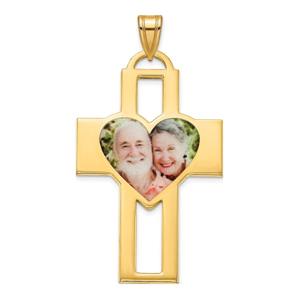 Personalized Cross Photo Pendant