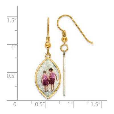 Gold-Plated Sterling Silver Personalized Photo Dangle Earrings – view 2