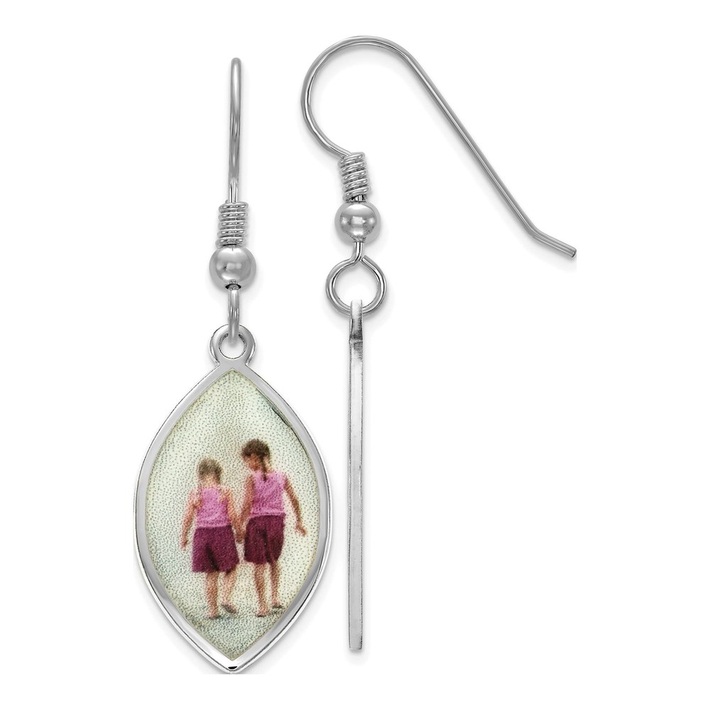 Sterling Silver Personalized Photo Dangle Earrings