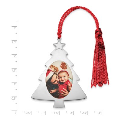 Sterling Silver Christmas Tree Photo Ornament – view 3