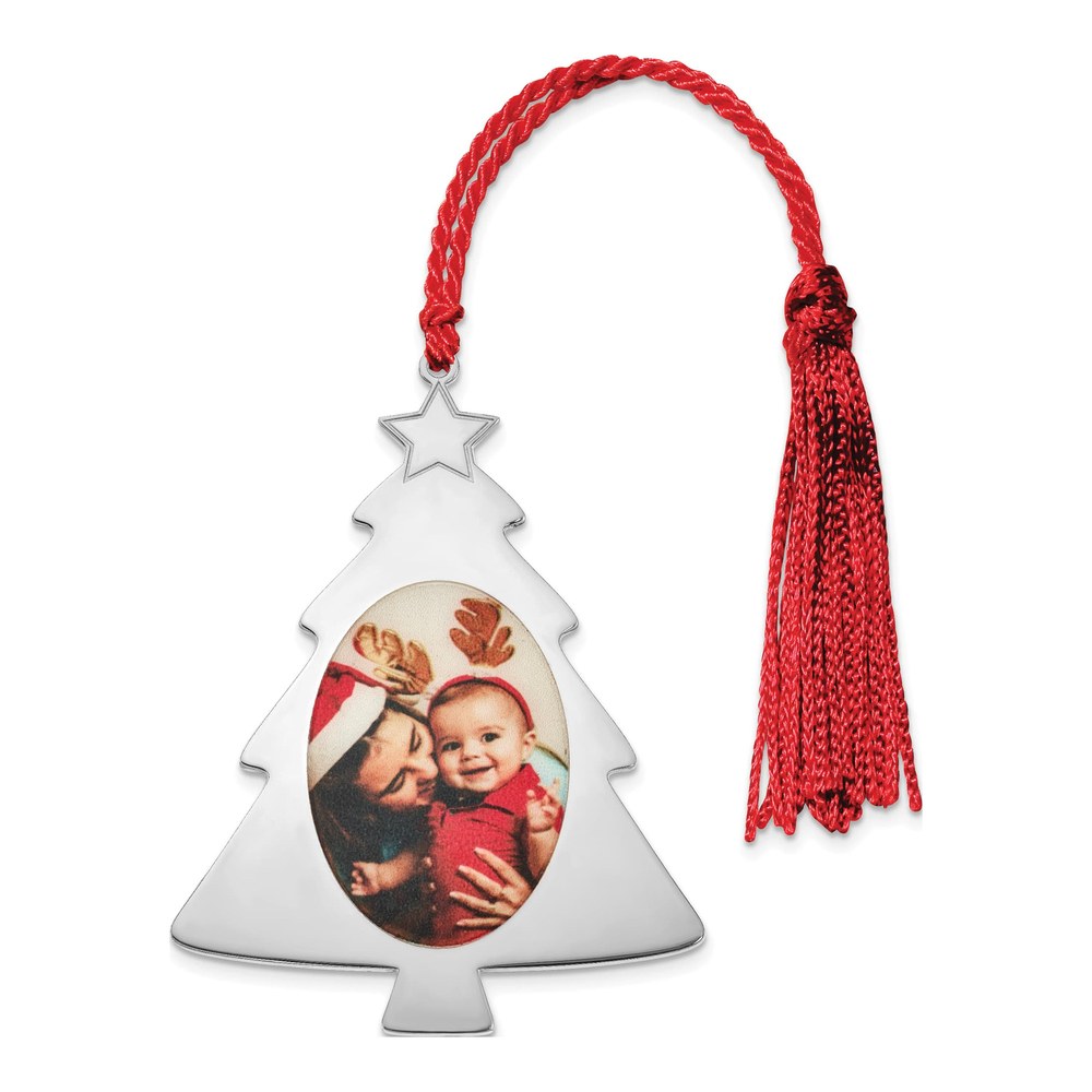 Sterling Silver Christmas Tree Photo Ornament