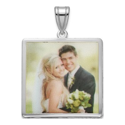 Sterling Silver Square Photo Pendant