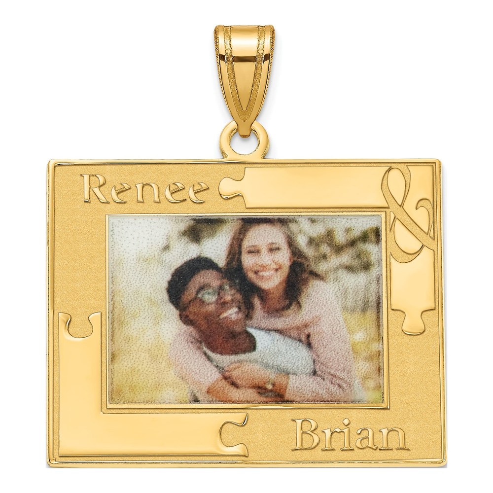 Gold-Plated Sterling Silver Personalized Photo Pendant
