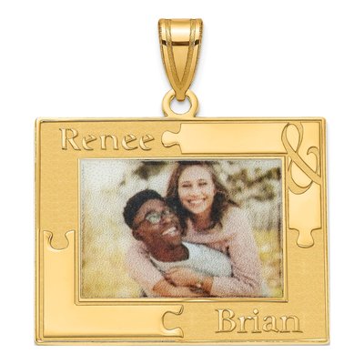 Gold-Plated Sterling Silver Personalized Photo Pendant