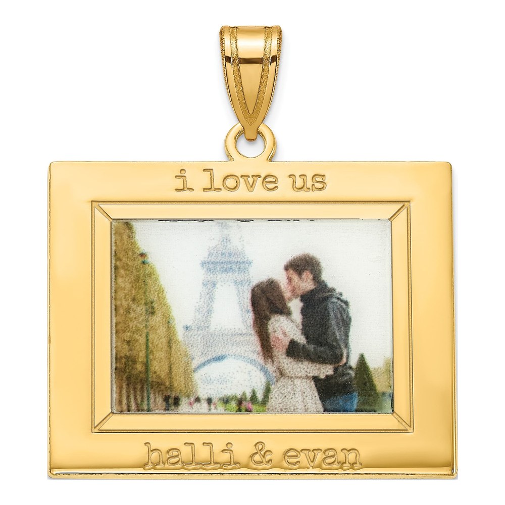 Gold-Plated Sterling Silver Personalized Photo Pendant