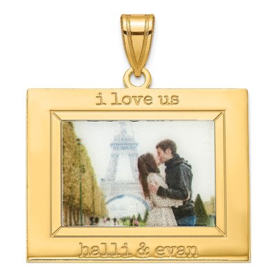 Gold-Plated Sterling Silver Personalized Photo Pendant