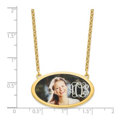 Gold-Plated Sterling Silver Personalized Oval Photo Necklace – view 3