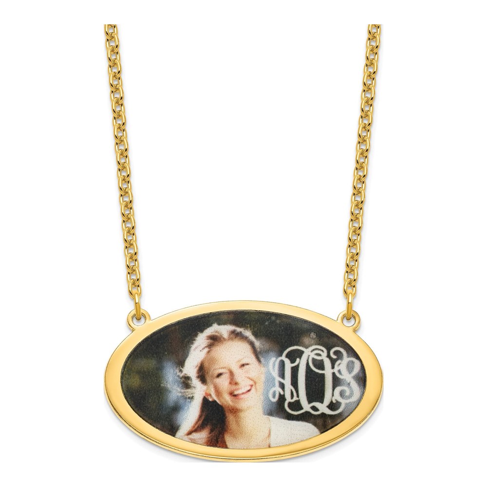 Personalized Oval Photo Necklace