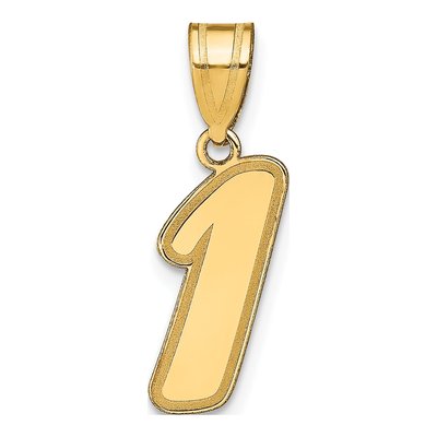 14K Yellow Gold Script Number 1 Pendant