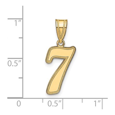 14K Yellow Gold Script Number 7 Pendant – view 3