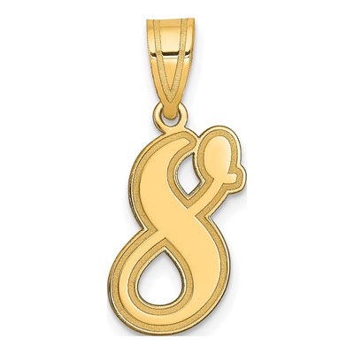 14K Yellow Gold Script Number 8 Pendant