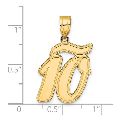 14K Yellow Gold Script Number 10 Pendant – view 5