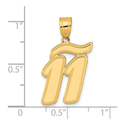 14K Yellow Gold Script Number 11 Pendant – view 5