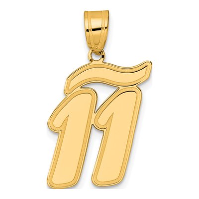 14K Yellow Gold Script Number 11 Pendant