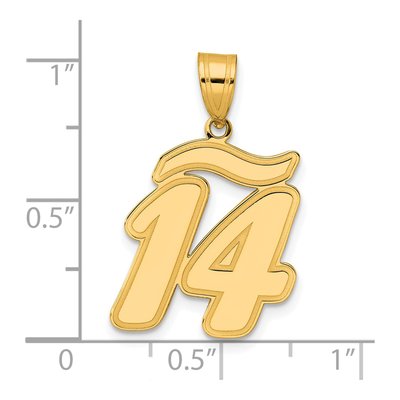 14K Yellow Gold Script Number 14 Pendant – view 5